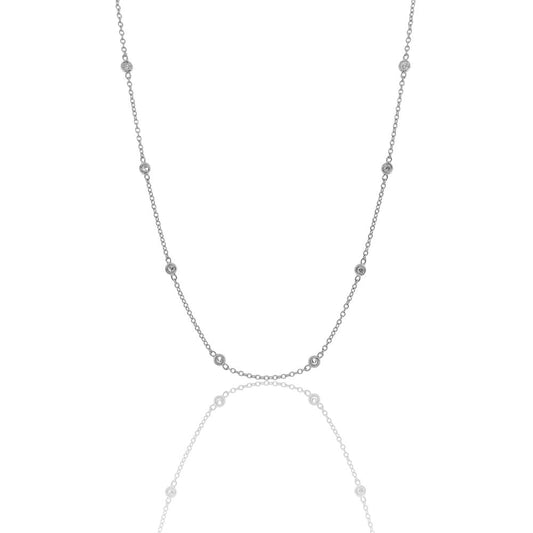 18K White Gold Diamond Women's Necklace