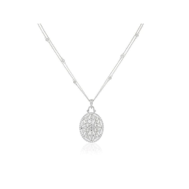 lavianojewelers - 18K White Gold Diamond Necklace | LaViano 