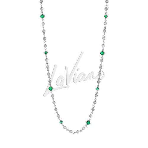 LaViano Jewelers Necklaces - 18K White Gold Emerald