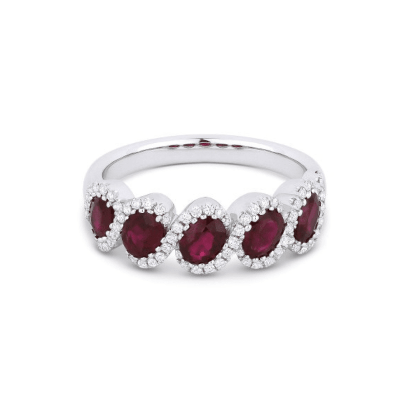LaViano Jewelers Rings - 18K White Gold Ruby and Diamond 