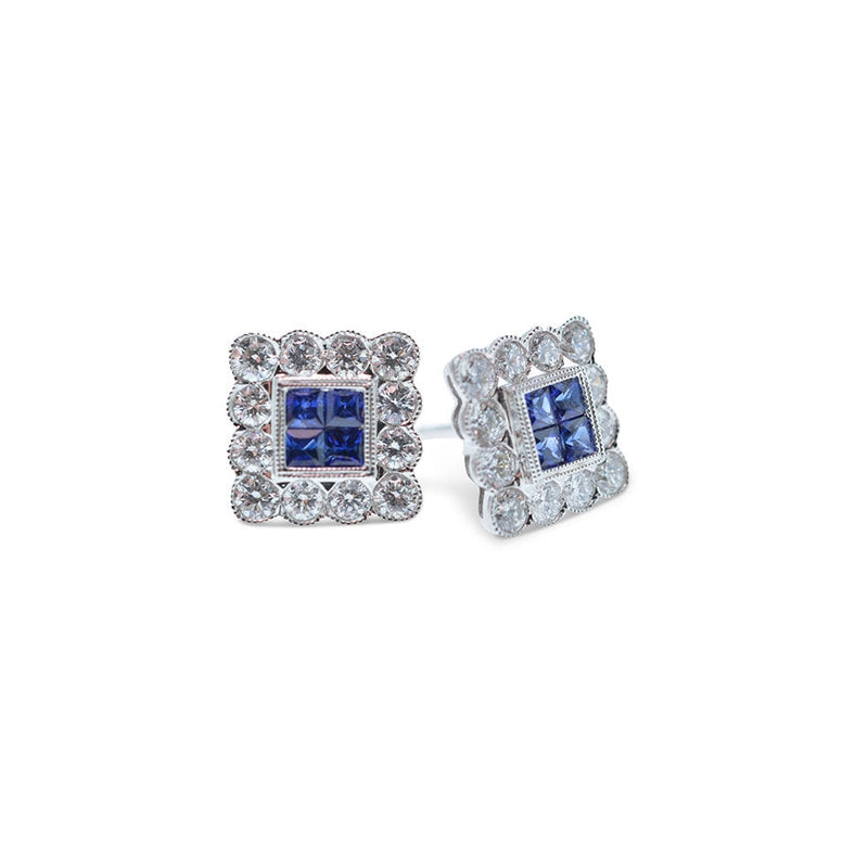 lavianojewelers - 18K White Gold Sapphire and Diamond 