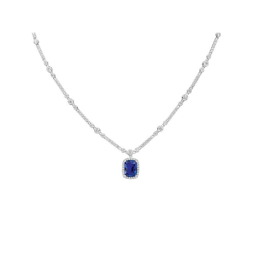 lavianojewelers - 18K White Gold Sapphire and Diamond 