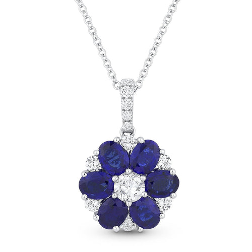 LaViano Jewelers Necklaces - 18K White Gold Sapphire and 