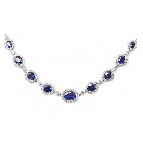 lavianojewelers - 18K White Gold Sapphire and Diamond 