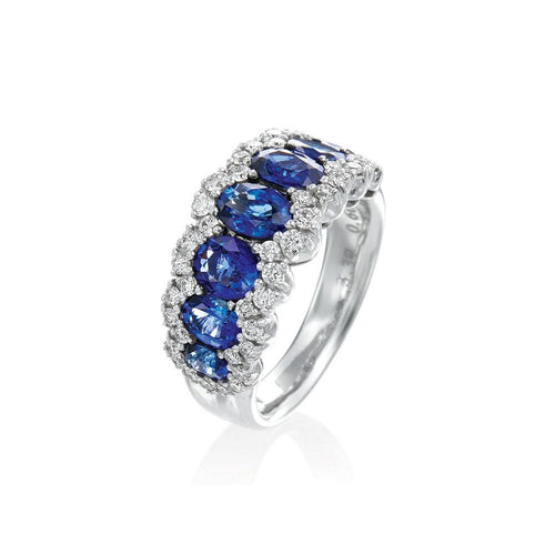 lavianojewelers - 18K White Gold Sapphire and Diamond Ring |