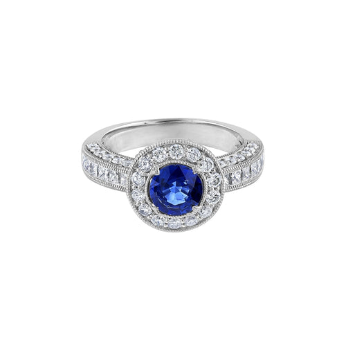 LaViano Jewelers Rings - 18K White Gold Sapphire and Diamond