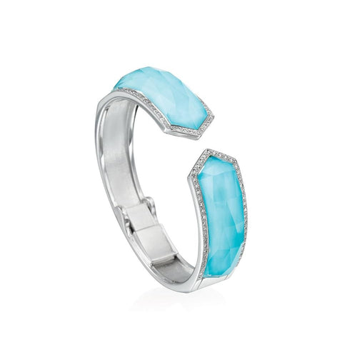 lavianojewelers - 18K White Gold Turquoise with Clear Quartz
