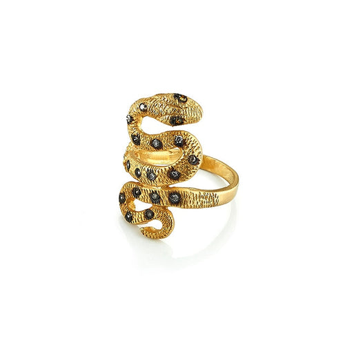lavianojewelers - 18K Yellow Gold and Brown Diamonds Wrap 