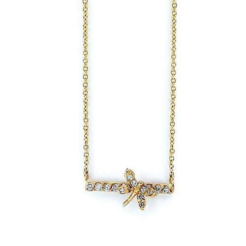 lavianojewelers - 18K Yellow Gold and Diamond Dragonfly on 