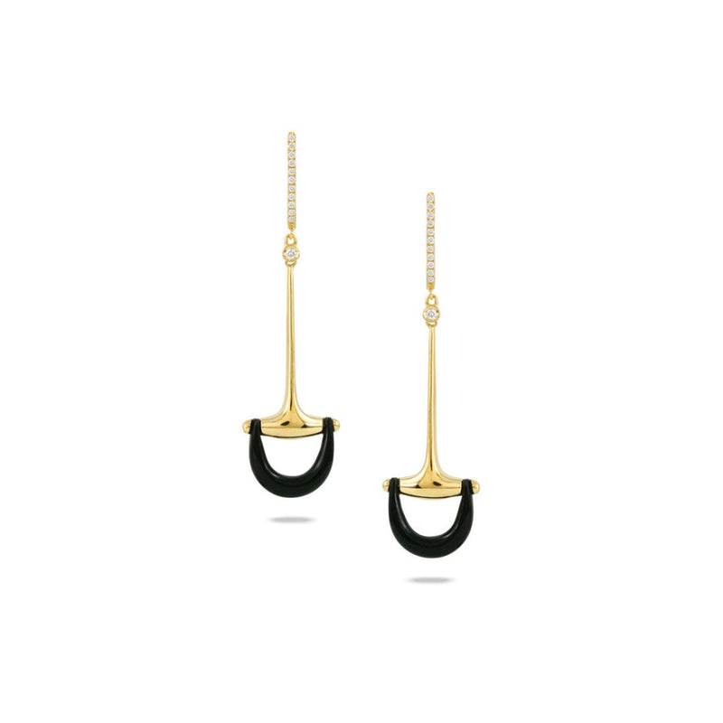 lavianojewelers - 18K Yellow Gold Black Onyx Earrings | 