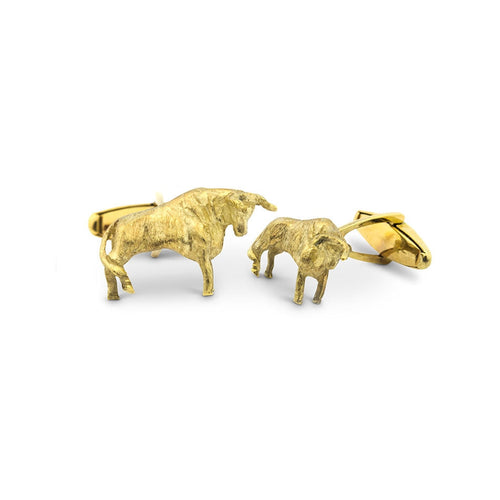 lavianojewelers - 18K Yellow Gold Bull Bear Cufflink | 