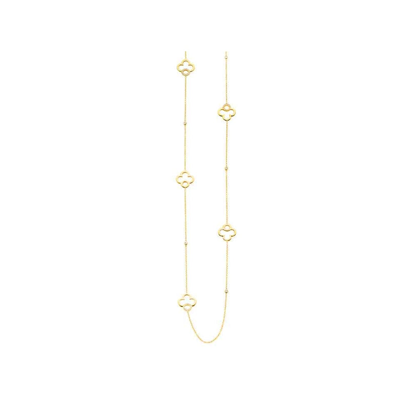 LaViano Jewelers 14K White Gold Diamond Clover Necklace 