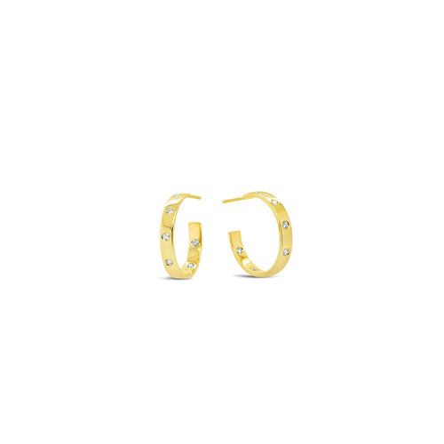 LaViano Jewelers 18K Yellow Gold Diamond Hoop Earrings