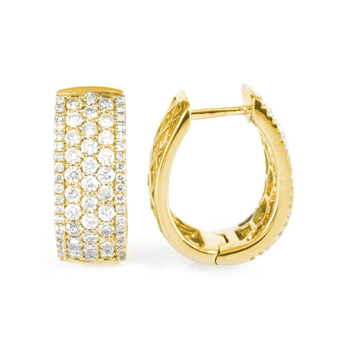 LaViano Jewelers Earrings - 18K Yellow Gold Diamond Hoop 