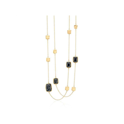 lavianojewelers - 18K Yellow Gold Hematite Necklace | 