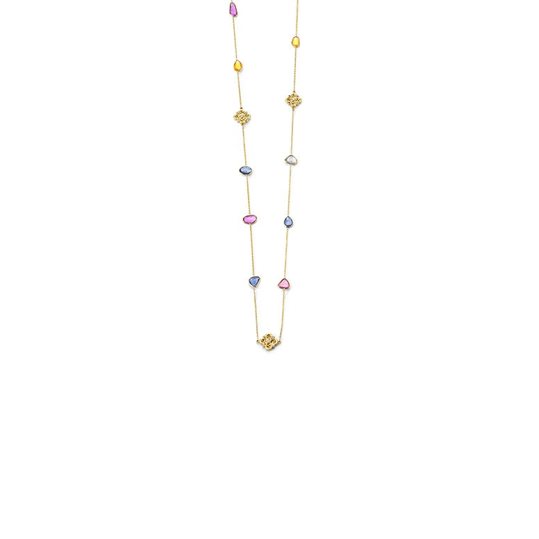 lavianojewelers - 18K Yellow Gold Multi-Color Sapphires and 