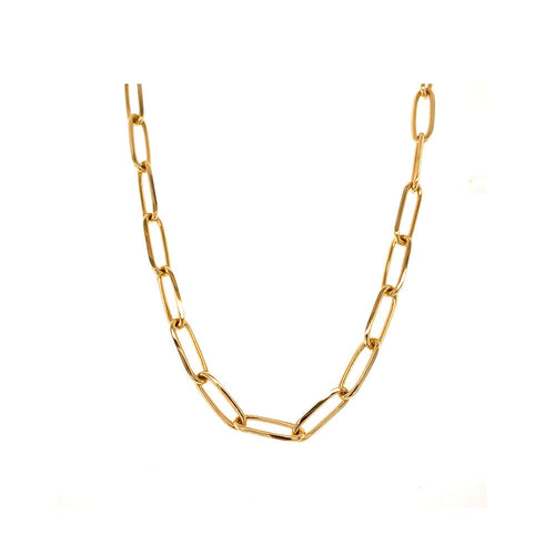 LaViano Jewelers 18K Yellow Gold Paperclip Necklace