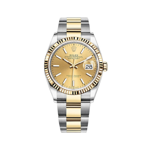 36mm Rolex Two-Tone Champagne Dial Men's Watch