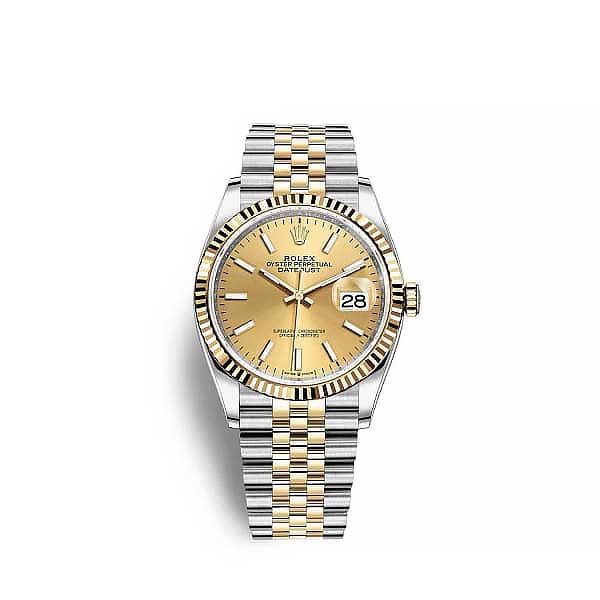 36mm Rolex Two-Tone Champagne Dial Men's Watch