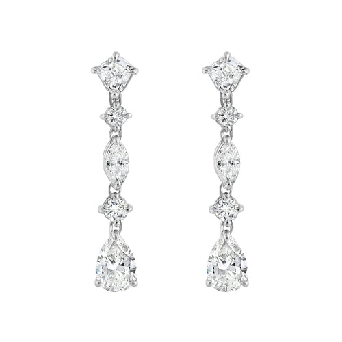 LaViano Jewelers Earrings - Platinum Diamond Drop Earrings |