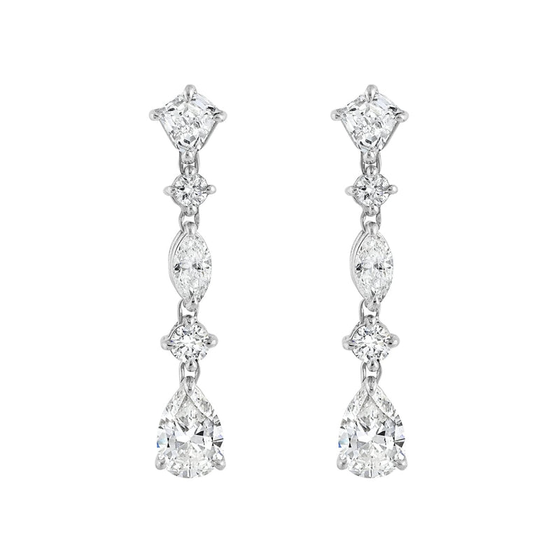LaViano Jewelers Earrings - Platinum Diamond Drop Earrings |