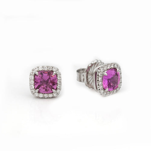 LaViano Jewelers Earrings - Platinum Pink Sapphire