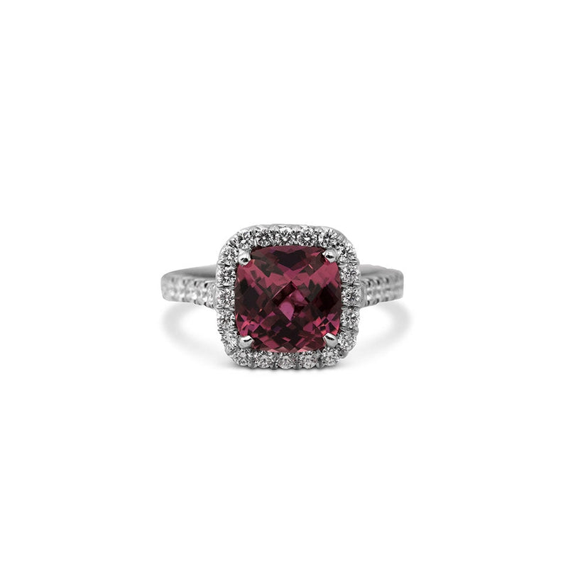 lavianojewelers - Platinum Pink Tourmaline Diamond Ring | 