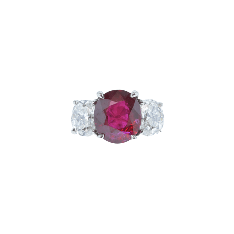 LaViano Jewelers Rings - Platinum Ruby and Diamond Ring |