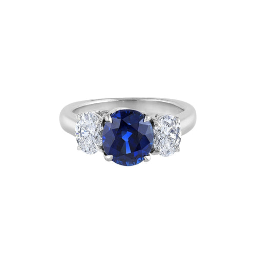 LaViano Jewelers Rings - Platinum Sapphire and Diamond Ring