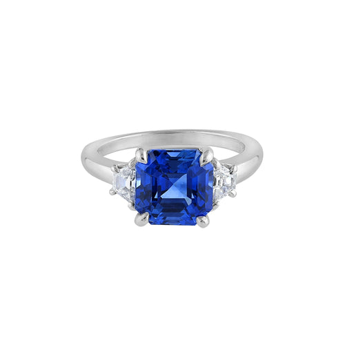 LaViano Jewelers Rings - Platinum Sapphire and Diamond Ring