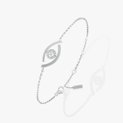 Lovely bracelet, Heart, White, Rhodium plated | Swarovski