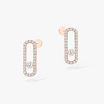 Messika Earrings - Rose Gold Diamond Earrings - MOVE UNO 