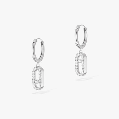 Messika Earrings - White Gold Diamond Earrings - MOVE UNO 