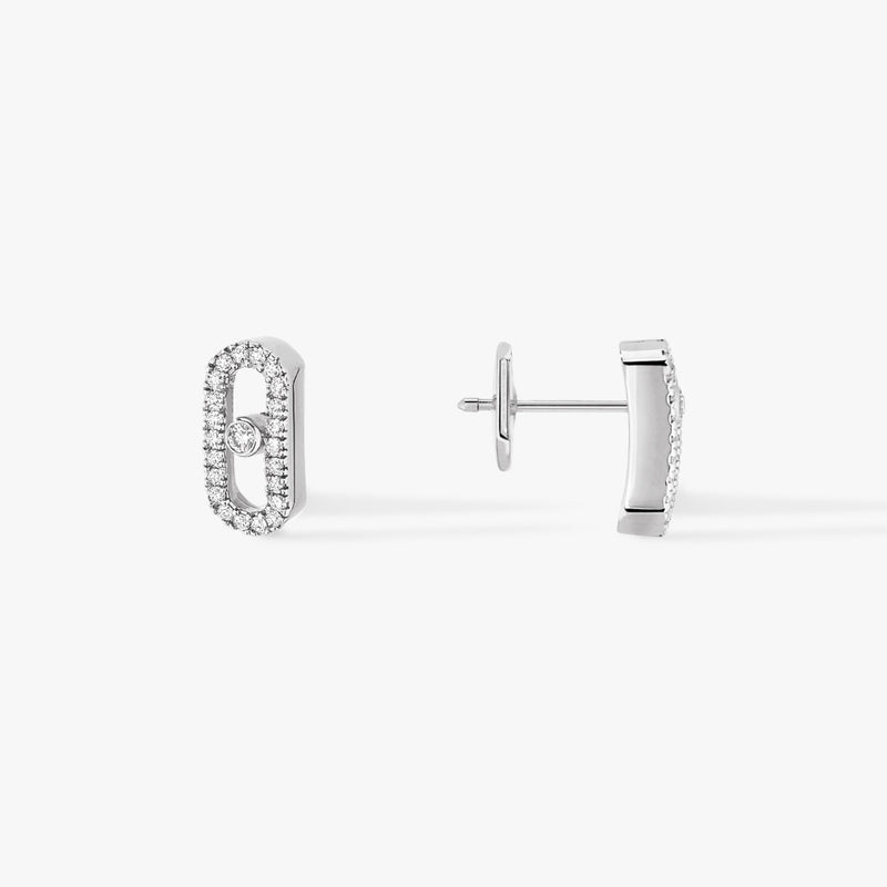 10 Small Diamond Hoop Earrings in 14k White Gold - Filigree Jewelers