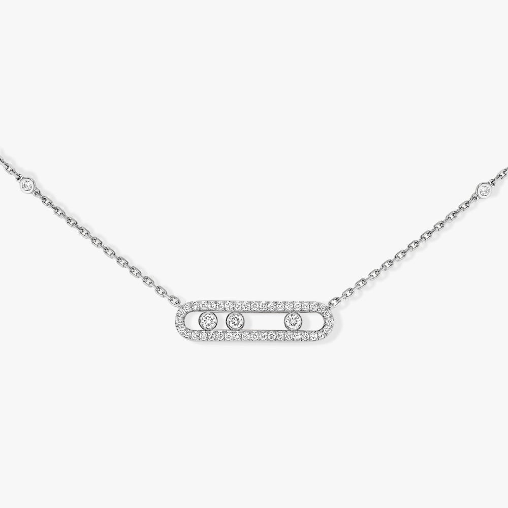 Messika - 18K White Gold Diamond Necklace BABY MOVE PAVÉ | 