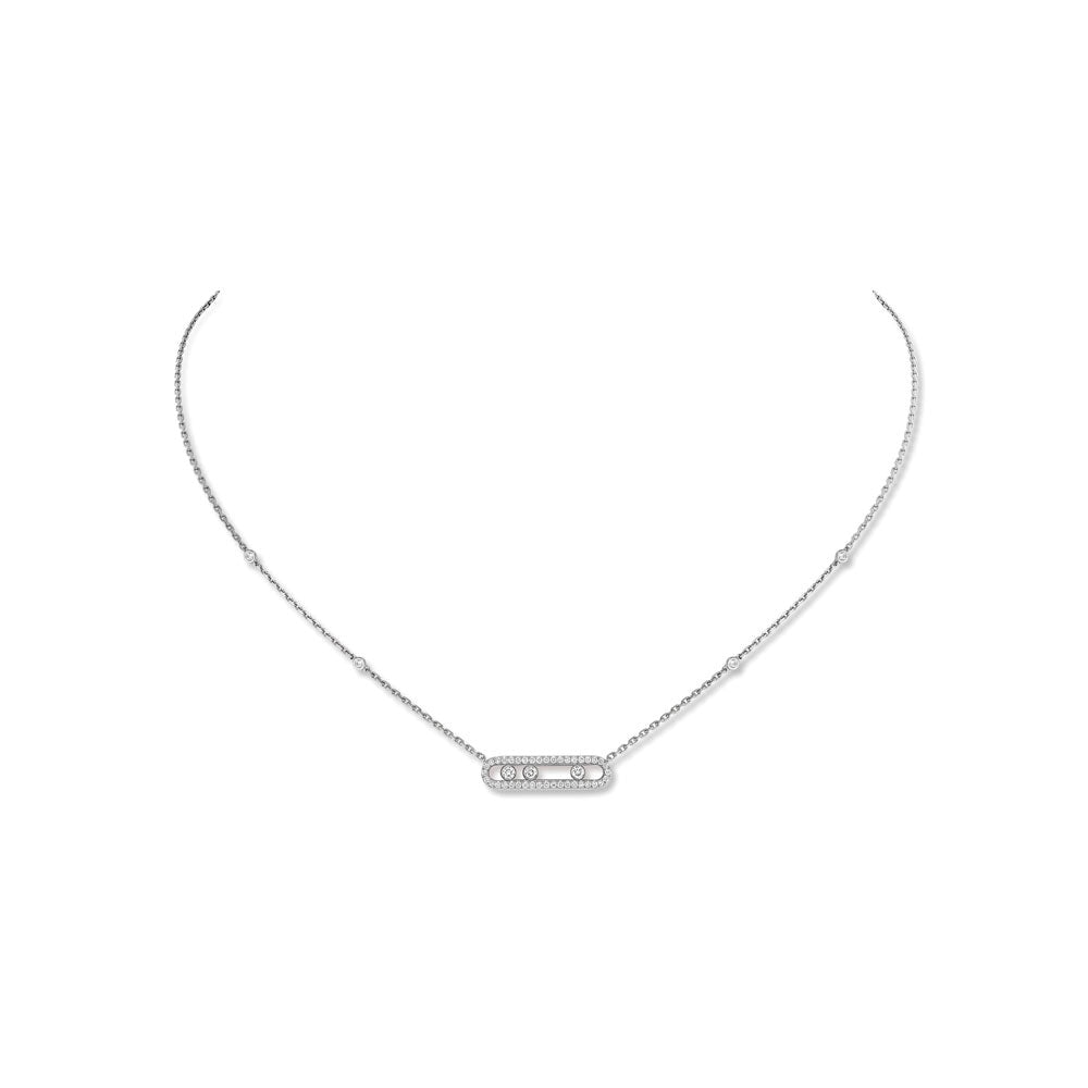 Messika 18K White Gold Diamond Necklace Diamonds =.32cts