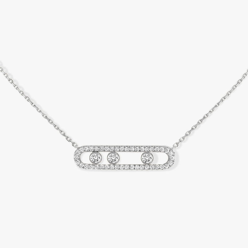 Messika - 18K White Gold Diamond Necklace MOVE PAVÉ | 