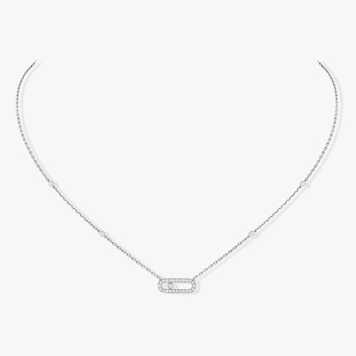 Messika Necklaces - White Gold Diamond Necklace - MOVE UNO 