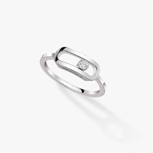 Messika Rings - White Gold Diamond Ring - MOVE UNO GOLD LM |