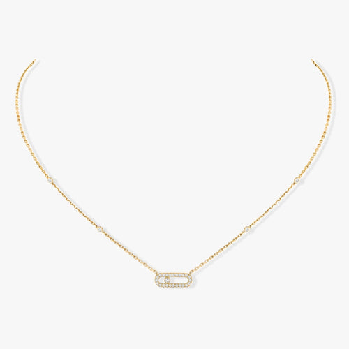 Messika Necklaces - Yellow Gold Diamond Necklace - MOVE UNO 