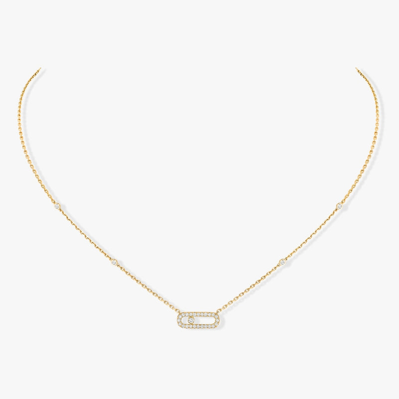 Messika Necklaces - Yellow Gold Diamond Necklace - MOVE UNO 