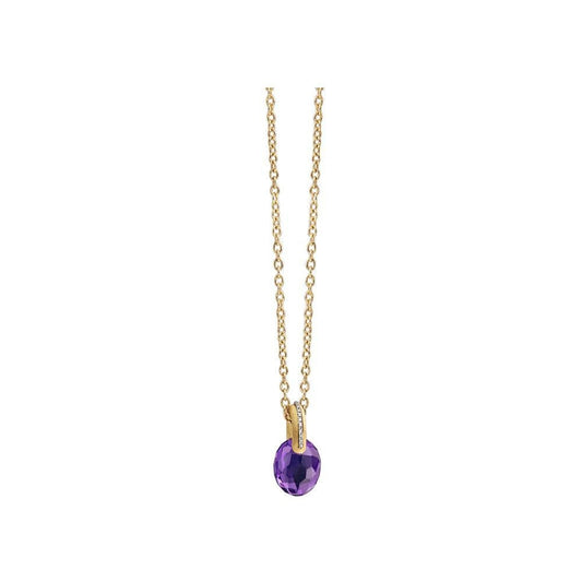 NANIS - 18K Yellow Gold Amethyst & Diamond Pendant Necklace 