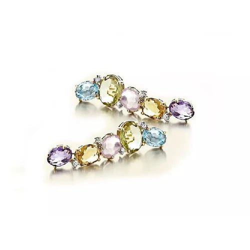 NANIS - 18K Yellow Gold and Multi-Colored Quartz Earrings | 