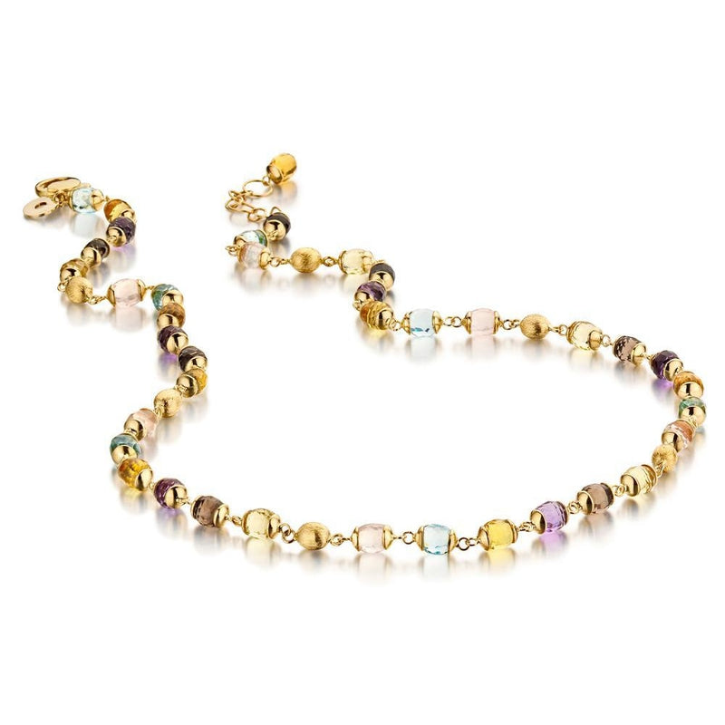 NANIS - 18K Yellow Gold Multi-Colored Quartz Bead Necklace |