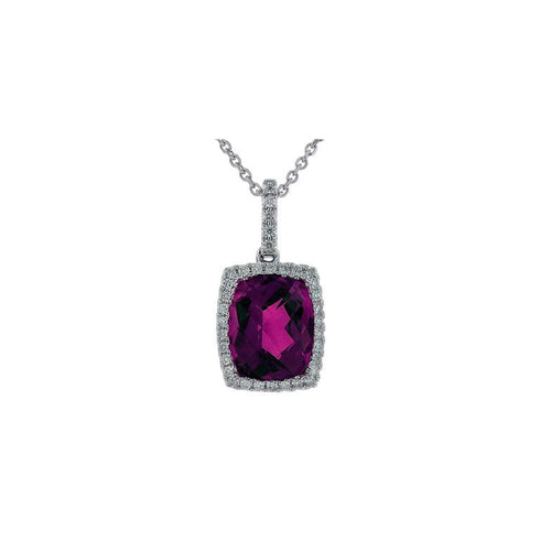 Pe Jay Creations - 14K White Gold Amethyst and Diamond 