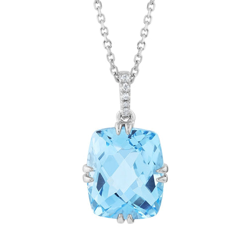 Pe Jay Creations Necklaces - 14K White Gold Diamond and Blue