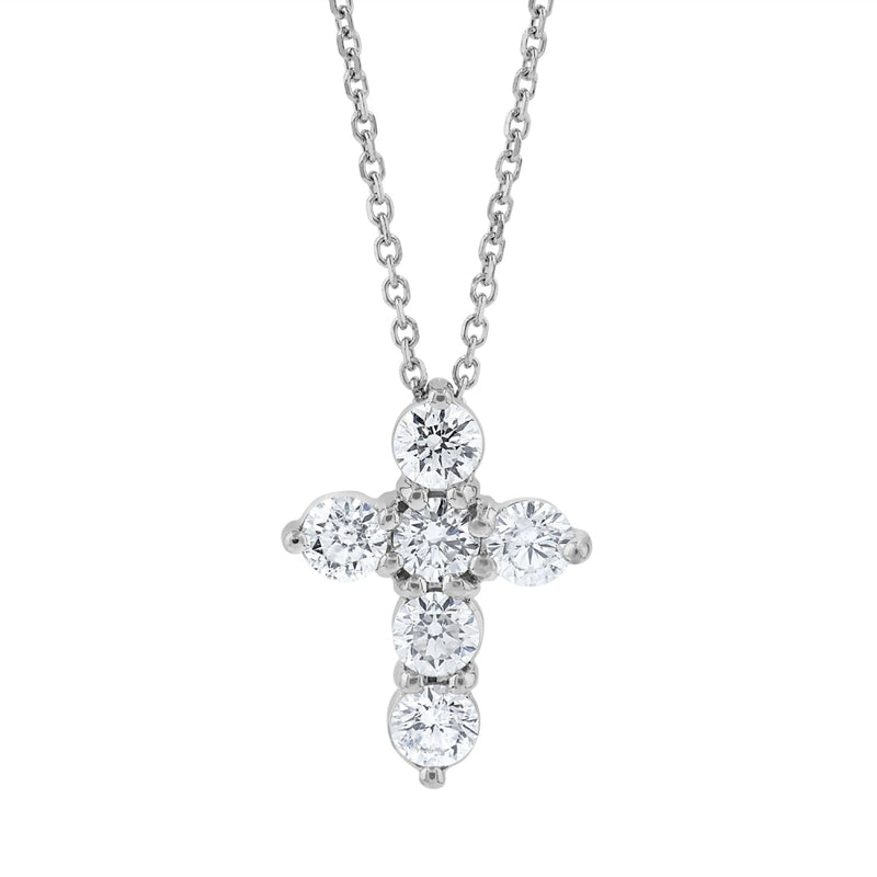 Pe Jay Creations Necklaces - 14K White Gold Diamond Cross |