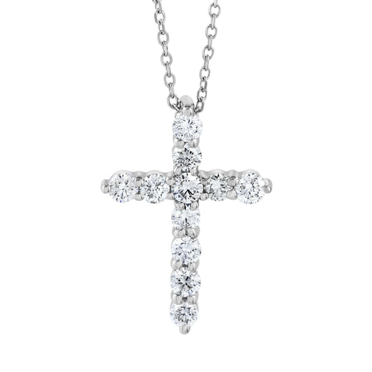 Pe Jay Creations Necklaces - 14K White Gold Diamond Cross |