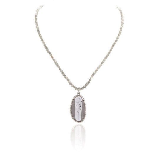 Pe Jay Creations - 14K White Gold Druzzy and Diamond 