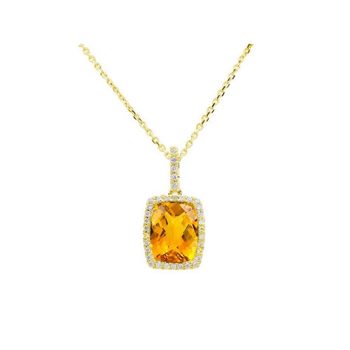 Pe Jay Creations - 14K Yellow Gold Citrine and Diamond 